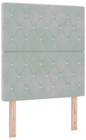 vidaXL Βελούδινο Κεφαλάρι Argyle Ανοιχτό γκρι 80 cm Βελούδο