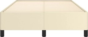 vidaXL Πλαίσιο Κρεβατιού χωρίς στρώμα Κρεμ 120x190 εκ.Συνθ. Δέρμα