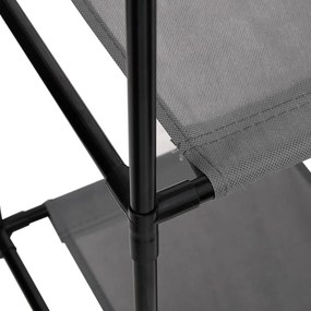 vidaXL Ντουλάπι με 3 Υφασμάτινα Συρτάρια Γκρι 34x34x101 εκ. από Ατσάλι