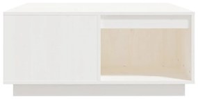 Τραπεζάκι Σαλονιού Λευκό 80x81x36,5 εκ από Μασίφ Ξύλο Πεύκου - Λευκό
