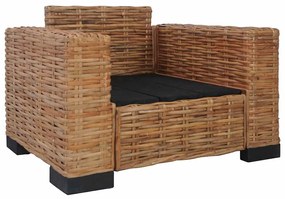 vidaXL Πολυθρόνα από Γνήσιο Ρατάν με Μαξιλάρια