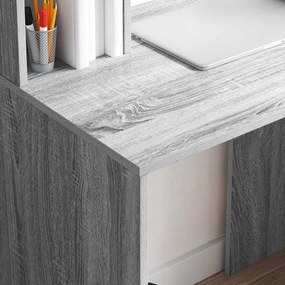 vidaXL Γραφείο με ράφι Γκρι sonoma 91 x 50 x 149 εκ Επεξεργασμένο ξύλο