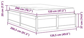 Κρεβάτι με Στρώμα Καφέ Κεριού 120x200 εκ Μασίφ Ξύλο Πεύκου - Καφέ