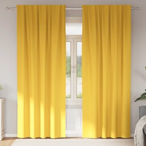 vidaXL Κουρτίνες 2 pcs κίτρινο μουσταρδί 225 x 140 εκ. Πολυεστέρας