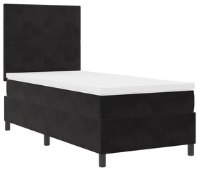 vidaXL Κρεβάτι Box Spring με Στρώμα & LED Μαύρο 80x200 cm Βελούδο