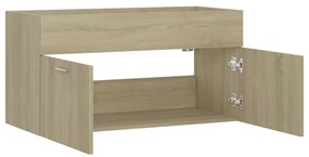 vidaXL Ντουλάπι Νιπτήρα Sonoma Δρυς 90 x 38,5 x 46 εκ. από Επεξ. Ξύλο