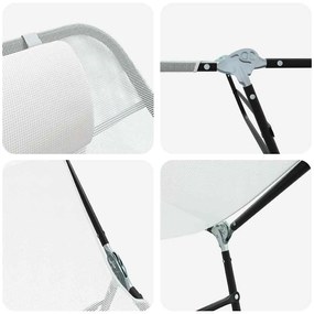 vidaXL Πτυσσόμενη ξαπλώστρα Κρεμ 182 x 55 x 85,5 εκ Textilene