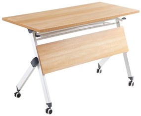 UNIT Γραφείο Η/Υ, Μέταλλο Βαφή Άσπρο, Melamine Απόχρωση Sonoma 120x55x75cm ΕΟ4394