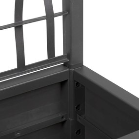 vidaXL Σκούρα Γκρι Γλάστρα Κήπου με Πλέγμα - 36x36x140 εκ