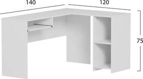 ΓΩΝΙΑΚΟ ΓΡΑΦΕΙΟ SHIG HM2135.03 MDF ΣΕ ΛΕΥΚΟ 140x120x75Υεκ