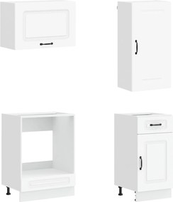 vidaXL Μονάδα κουζίνας KALMAR 8 pcs Λευκό Επεξεργασμένο Ξύλο