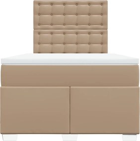 vidaXL Κρεβάτι Boxspring με Στρώμα Καπουτσίνο 120x200εκ.από Συνθ.Δέρμα