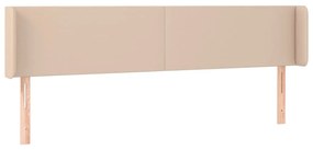 vidaXL Κεφαλάρι Κρεβατιού LED Καπουτσίνο 163x16x78/88εκ. Συνθετ. Δέρμα