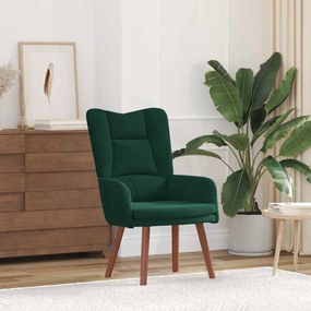 vidaXL Πολυθρόνα Σκούρο Πράσινο 63 x 67 x 94 εκ. Βελούδο