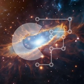 Intra Συλλεκτικό Ξύλινο Παζλ Plywood  4mm - Νεφέλωμα στο διάστημα με αστέρια και γαλαξίες Σε Ξύλινο Κουτί - Διαστάσεις Puzzle: 10x10 cm – 25 κομμάτια