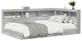 vidaXL Κρεβάτι Βιβλιοθήκης Γκρι Sonoma 120x200 εκ. Επεξεργασμένο Ξύλο