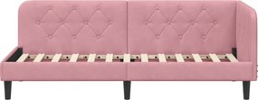 vidaXL Κρεβάτι Γωνίας Ροζ 80 x 200 cm Βελούδο