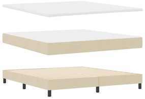 vidaXL Κρεβάτι box spring με στρώμα με στρώμα Κρεμ 180 x 200 cm ύφασμα