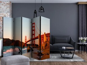 Διαχωριστικό με 5 τμήματα - Golden Gate Bridge - sunset, San Francisco II [Room Dividers]