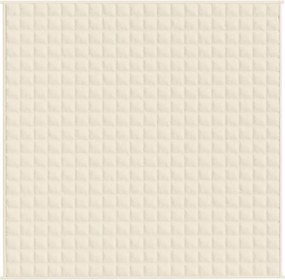 vidaXL Κουβέρτα Βαρύτητας Ανοιχτό Κρεμ 200 x 200 εκ. 9 κ. Υφασμάτινη