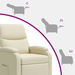 vidaXL Αναπαυτική Καρέκλα Κρεμ Τεχνητό Δέρμα