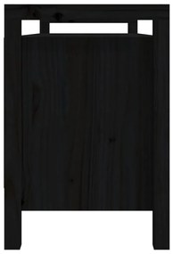 vidaXL Παγκάκι Χολ Μαύρο 110x40x60 εκ. από Μασίφ Ξύλο Πεύκου