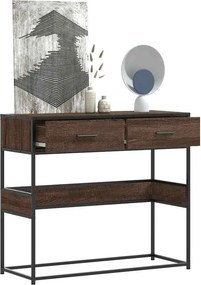 vidaXL Τραπέζι Κονσόλα Καφέ Δρυς 90x35x80 εκ. Επεξεργασμένο Ξύλο