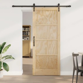 vidaXL Συρόμενη Πόρτα ORKDAL Φυσικό και Μαύρο 86 x 211 cm