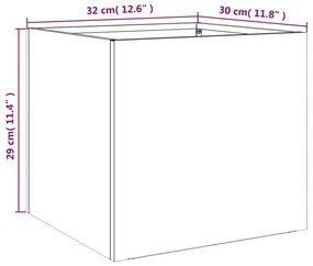 Ζαρντινιέρες 2 τεμ. Λευκές 32x30x29εκ. από Χάλυβα - Λευκό