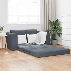 vidaXL Καναπές Δαπέδου 2 σε 1 Σκούρος Γκρι 148x71x83 εκ. Βελούδο