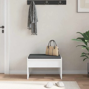 vidaXL Παγκάκι Χαλωρίου με μαξιλάρι Λευκό 63 x 38 x 40 εκ