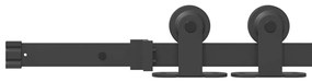 vidaXL Σετ Συρόμενης Πόρτας Φυσικό και μαύρο 86 x 211 cm