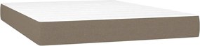 vidaXL Κρεβάτι Boxspring με Στρώμα Taupe 140x190 εκ. Υφασμάτινο