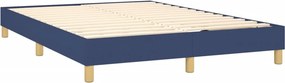 vidaXL Κρεβάτι Boxspring με Στρώμα Μπλε 140x190 εκ. Υφασμάτινο