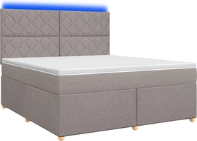 vidaXL Κρεβάτι box spring με στρώμα Taupe 140 x 200 cm Ύφασμα