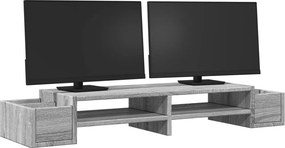 vidaXL Βάση Οθόνης με Αποθ. Γκρι Sonoma 100x27x15 εκ. Επεξεργ. Ξύλο