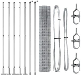 vidaXL Τεντώτο με στήριγμα Ασημί 1,6 x 10 m Ατσάλι