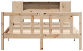 vidaXL Κρεβάτι Βιβλιοθήκη Χωρίς Στρώμα 120x190 εκ Μασίφ Ξύλο Πεύκου