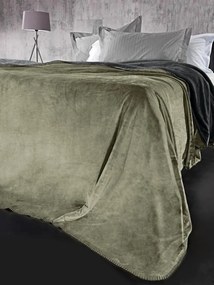 ΜΟΝΗ ΚΟΥΒΕΡΤΑ 160x220cm GUY LAROCHE ΜΑΞΙΛΑΡΙ ΦΙΓΟΥΡΑΣ - VELVET KHAKI