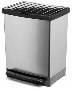 Κάδος Απορριμμάτων (33.5x31x42) Tatay Trend 25lt Metal Grey
