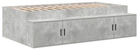 vidaXL Κρεβάτι Αποθήκευσης  Γκρί Σκυρόδεμα 80x200 εκ.