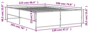 ΠΛΑΙΣΙΟ ΚΡΕΒΑΤΙΟΥ ΓΚΡΙ SONOMA 120 X 190ΕΚ. ΕΠΕΞ. ΞΥΛΟ &amp; ΜΕΤΑΛΛΟ 3279910