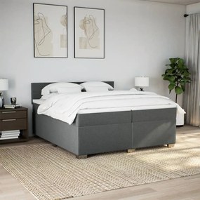 ΚΡΕΒΑΤΙ BOXSPRING ΜΕ ΣΤΡΩΜΑ ΣΚΟΥΡΟ ΓΚΡΙ 200X200 ΕΚ. ΥΦΑΣΜΑΤΙΝΟ 3288296