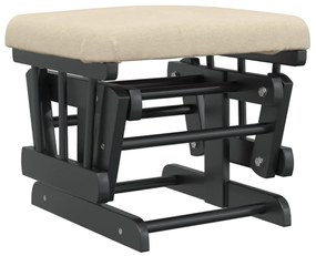 vidaXL Πολυθρόνα Κουνιστή Λευκή Κρεμ Υφασμάτινη με Σκαμπό