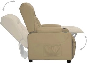 vidaXL Πολυθρόνα Ανακλινόμενη Καπουτσίνο από Συνθετικό Δέρμα
