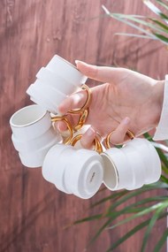 Stewehome Σετ πορσελάνινων φλιτζανιών καφέ για 6 άτομα Λευκό