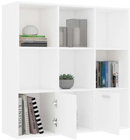 vidaXL Βιβλιοθήκη Λευκή 98 x 30 x 98 εκ. από Επεξ. Ξύλο