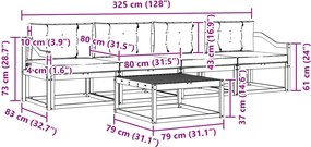 vidaXL Σειρά Καναπέ Εξωτερικού με μαξιλάρι 4 pcs Άσπρο και Ανθρακί