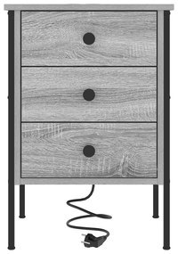 vidaXL Κομοδίνο Γκρι sonoma 42 x 41 x 61 εκ Επεξεργασμένο ξύλο