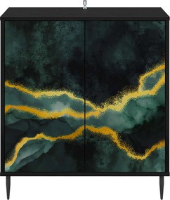 vidaXL Πλαϊνό γραφείο WIJHE Μαύρη Δρυς 69 x 33 x 76 εκ.